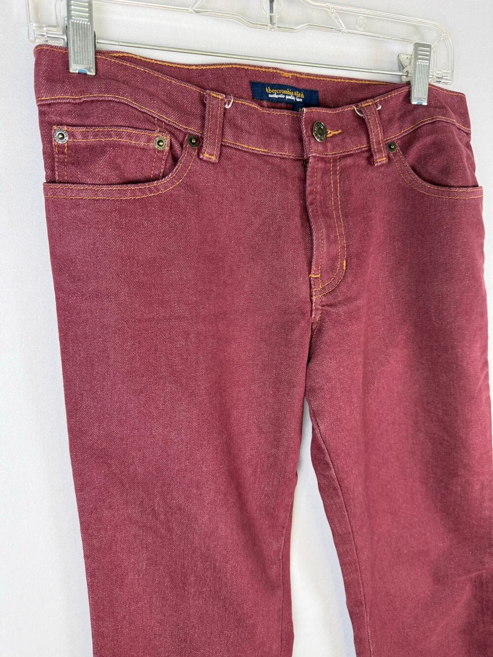 Vintage Y2K Abercrombie & Fitch Burgundy Flare Jeans Size 2 Low Rise 2000s